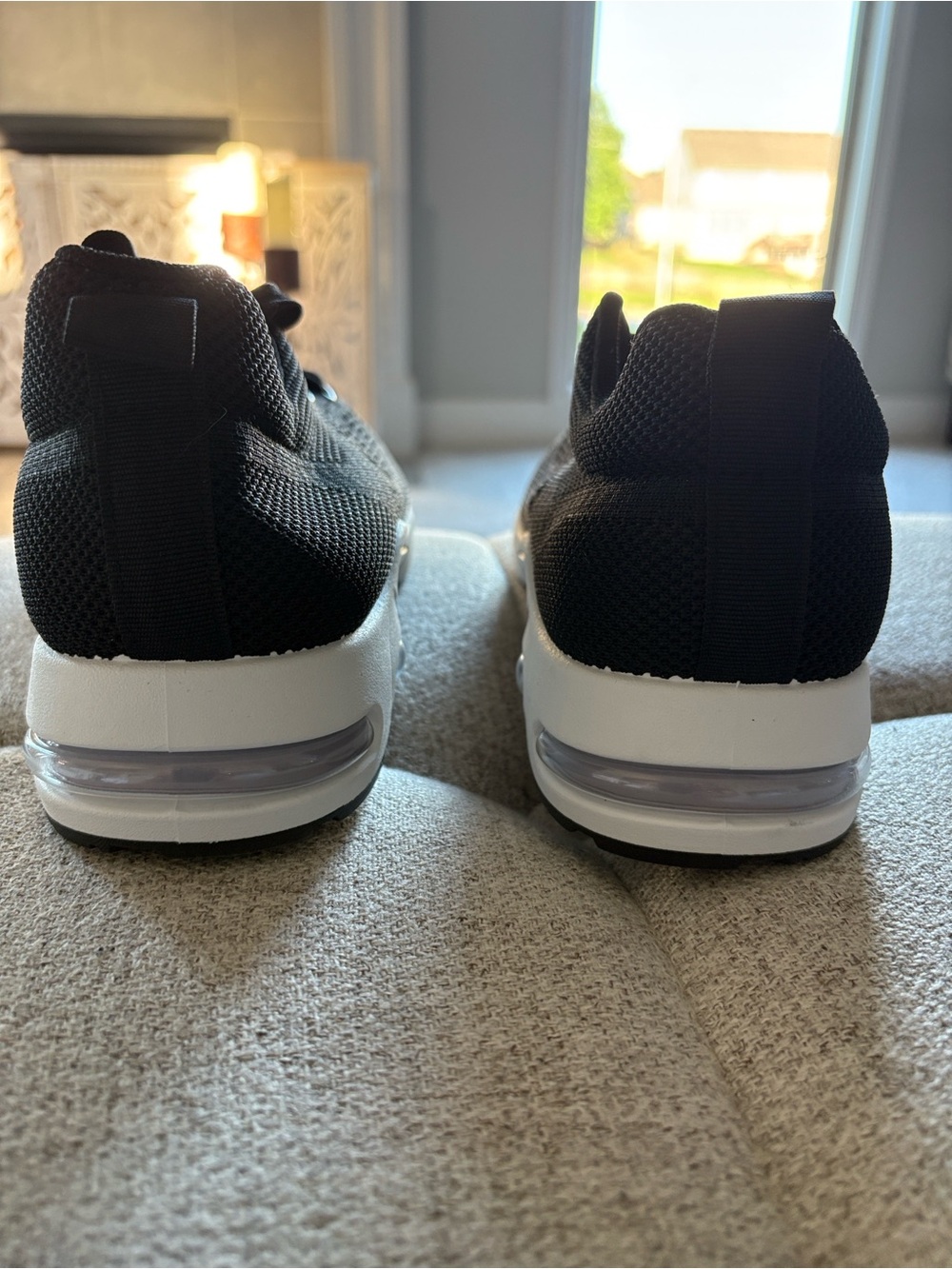 Unisex Black Knit Lace-Up Athletic Sneakers with White Sole - Picture 10 of 17